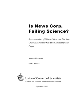 Is News Corp. Failing Science?
