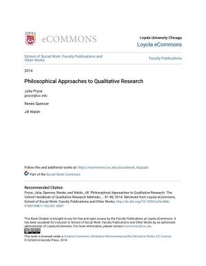 Philosophical Approaches to Qualitative Research