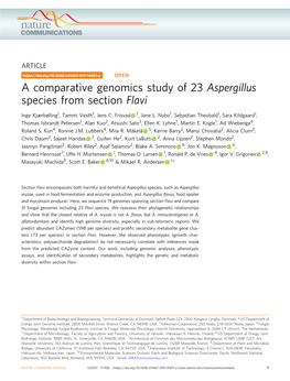 A Comparative Genomics Study of 23 Aspergillus Species from Section Flavi