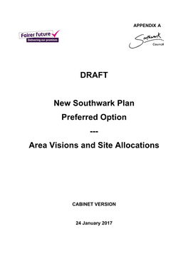DRAFT New Southwark Plan Preferred Option --- Area Visions