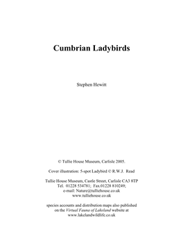 Cumbrian Ladybirds