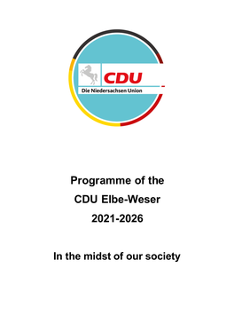 Programme of the CDU Elbe-Weser 2021-2026