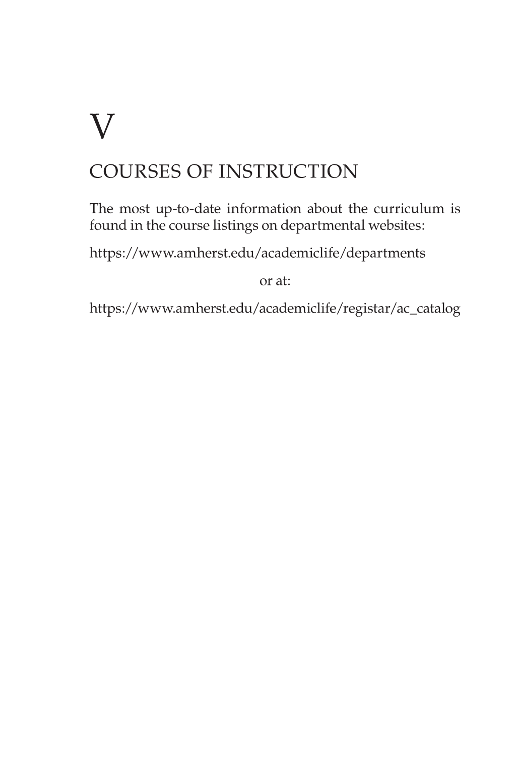 Courses of Instruction