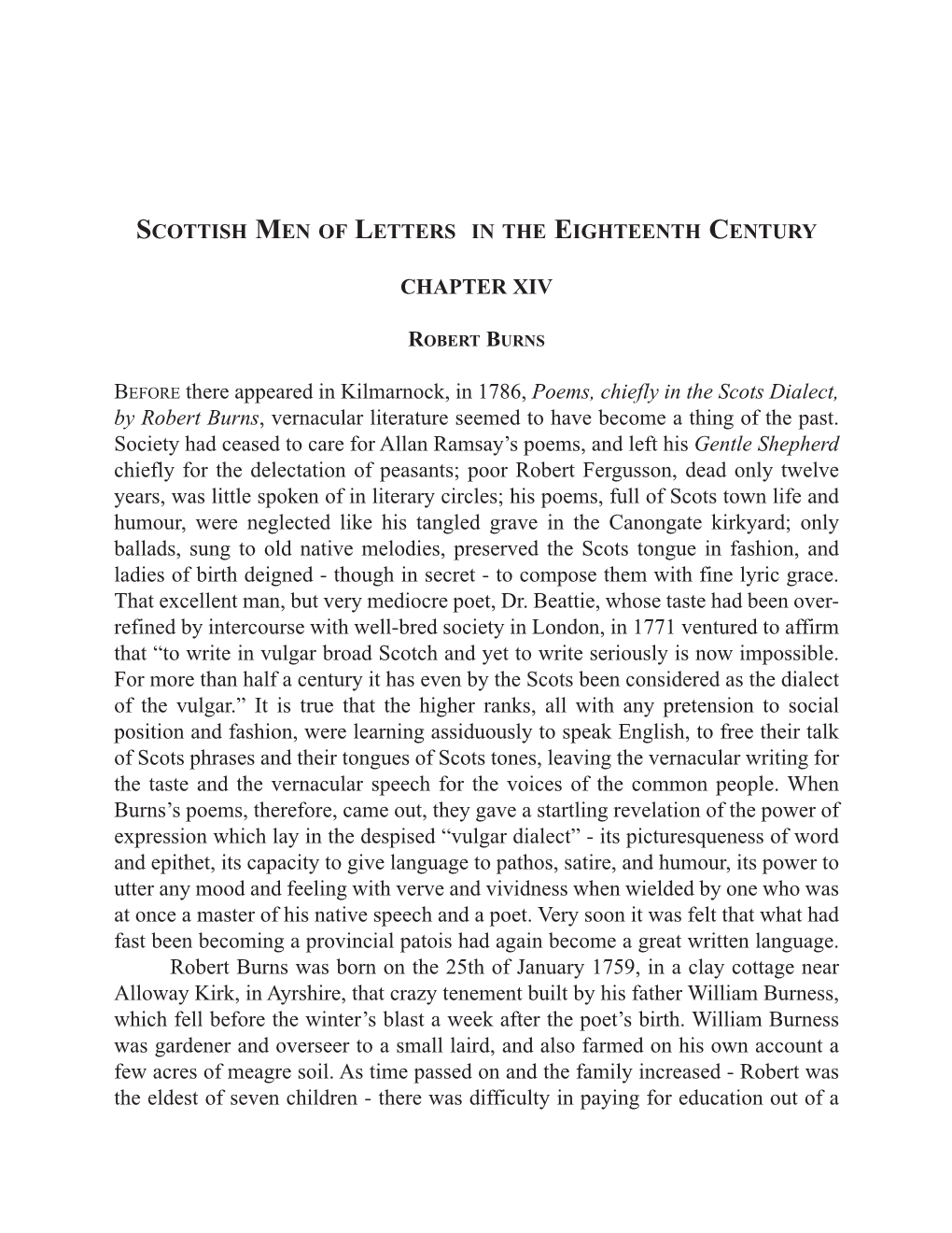 An Account of Robert Burns