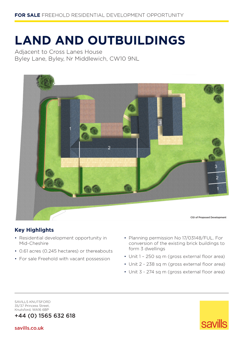 LAND and OUTBUILDINGS Adjacent to Cross Lanes House Byley Lane, Byley, Nr Middlewich, CW10 9NL