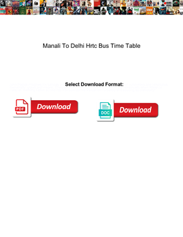 Manali to Delhi Hrtc Bus Time Table