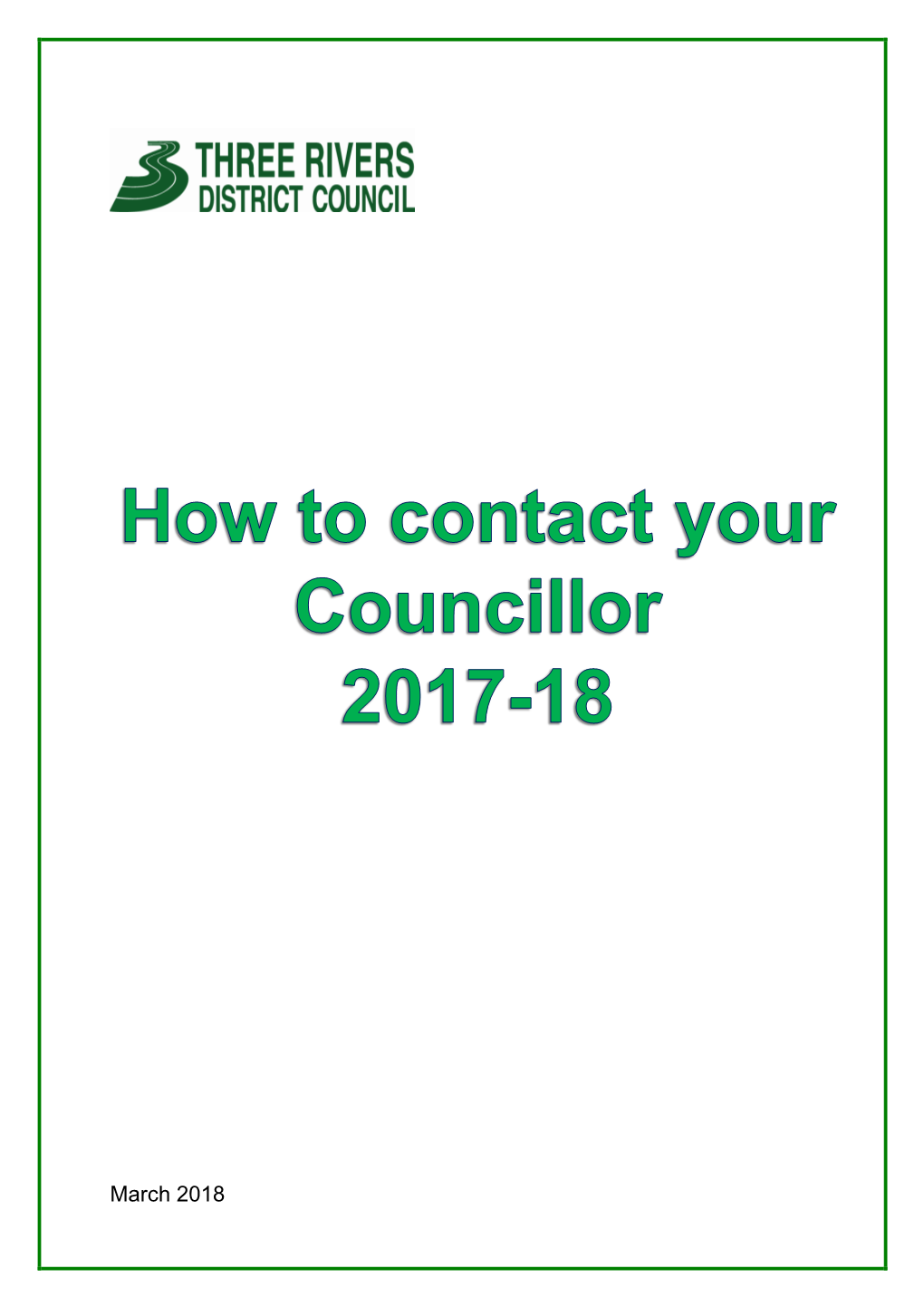 How to Contact Your Councillors