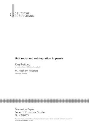 Unit Roots and Cointegration in Panels Jörg Breitung M