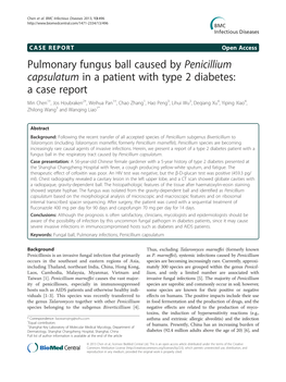 Pulmonary Fungus Ball Caused by Penicillium Capsulatum in a Patient