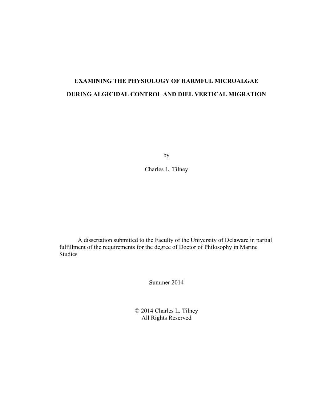 Examining the Physiology of Harmful Microalgae During