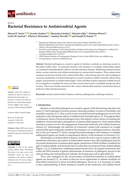 Bacterial Resistance to Antimicrobial Agents