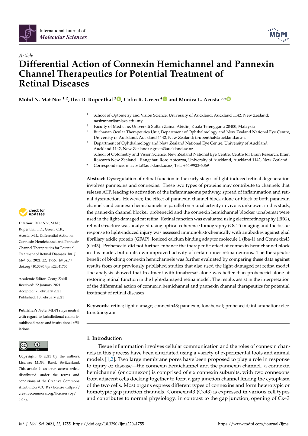 Differential Action of Connexin Hemichannel and Pannexin Channel Therapeutics for Potential Treatment of Retinal Diseases