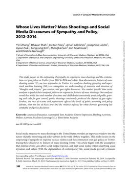 Mass Shootings and Social Media Discourses of Sympathy and Policy