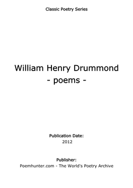 William Henry Drummond - Poems