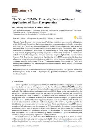 Fmos: Diversity, Functionality and Application of Plant Flavoproteins