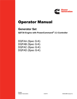 Operator Manual Includes a Maintenance Schedule and a Troubleshooting Guide