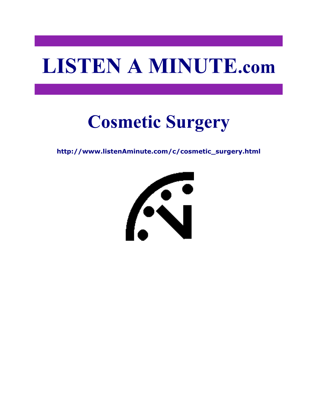 Listen A Minute.Com - ESL Listening - Cosmetic Surgery