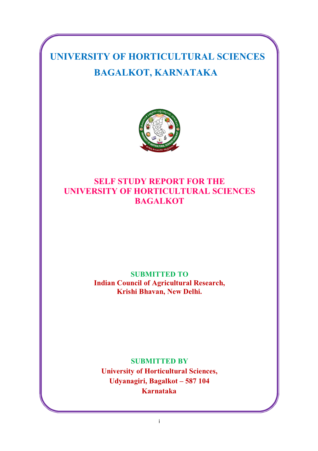 University of Horticultural Sciences Bagalkot, Karnataka