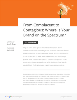 From Complacent to Contagious: Where Is Your Brand on the Spectrum?