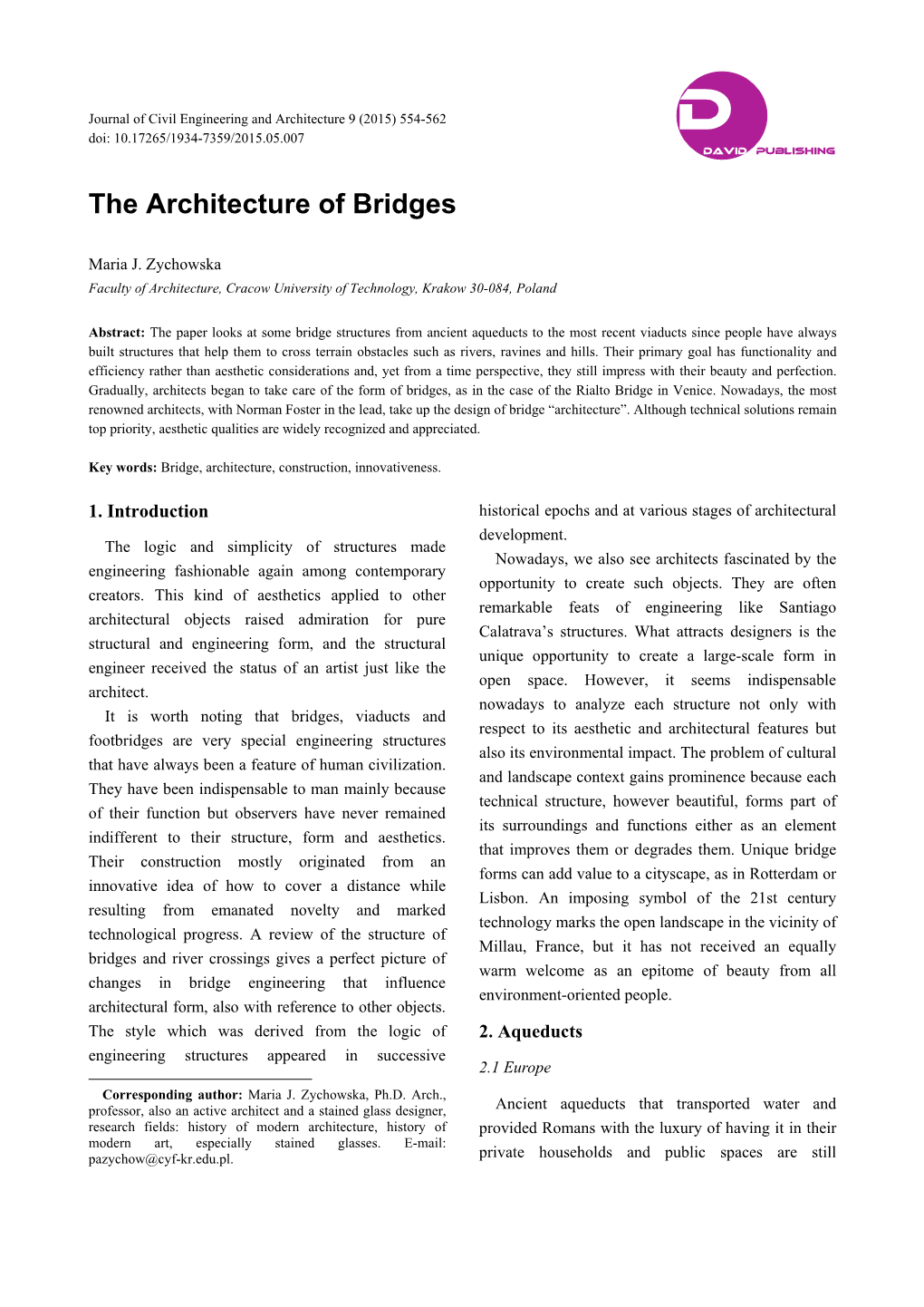 The Architecture of Bridges