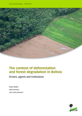 The Context of Deforestation and Forest Degradation in Bolivia Drivers, Agents and Institutions