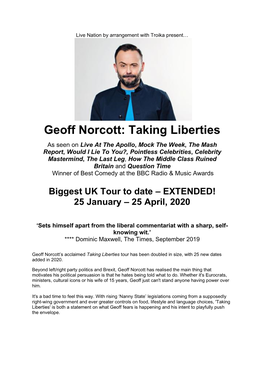 Geoff Norcott: Taking Liberties