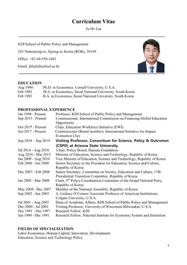 Ju-Ho Lee's CV