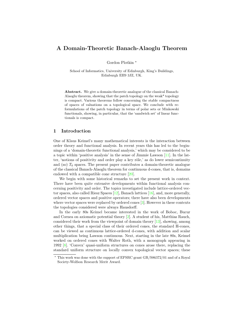 A Domain-Theoretic Banach-Alaoglu Theorem