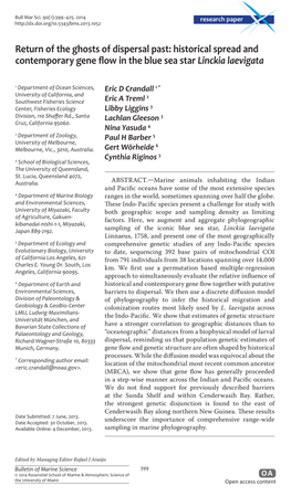 Historical Spread and Contemporary Gene Flow in the Blue Sea Star Linckia Laevigata