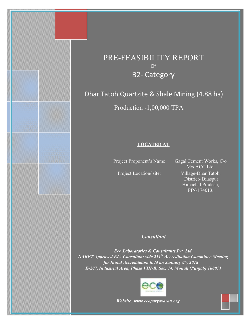 Pre-Feasibility Report B2