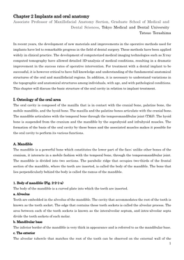 Chapter 2 Implants and Oral Anatomy