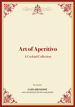 Art of Aperitivo a Cocktail Collection