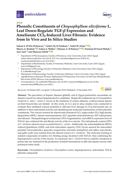 Phenolic Constituents of Chrysophyllum Oliviforme L