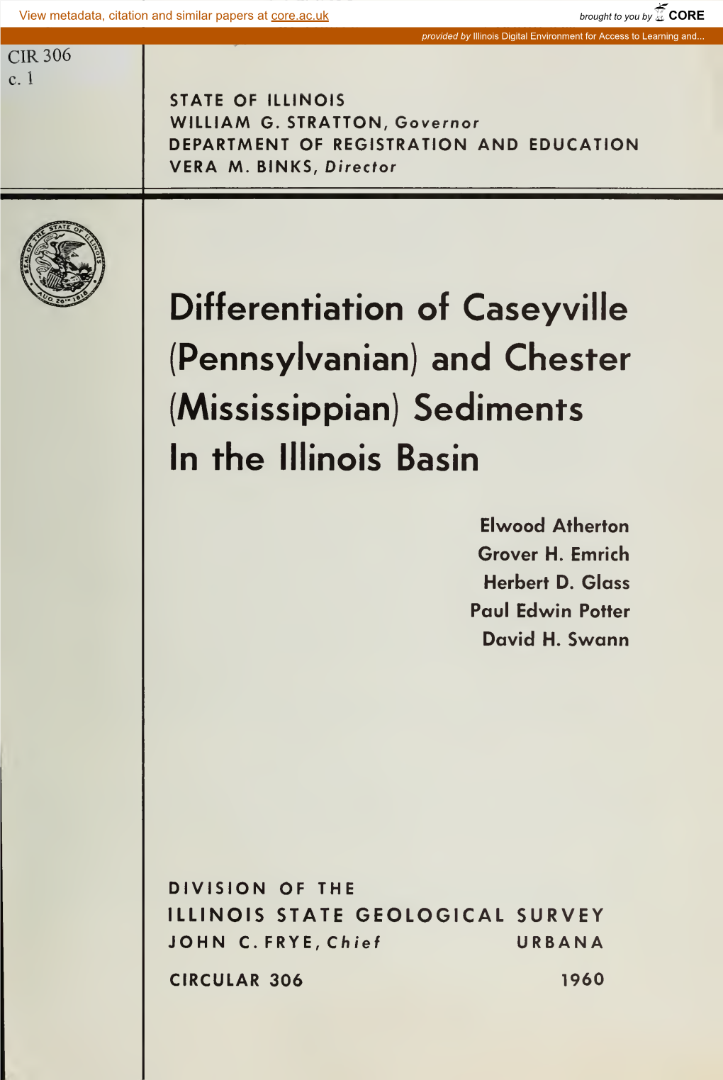 Differentiation of Caseyville (Pennsylvanian) and Chester (Mississippian) Sediments