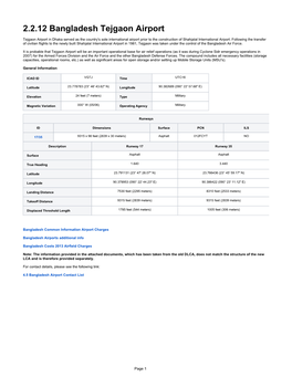 2.2.12 Bangladesh Tejgaon Airport