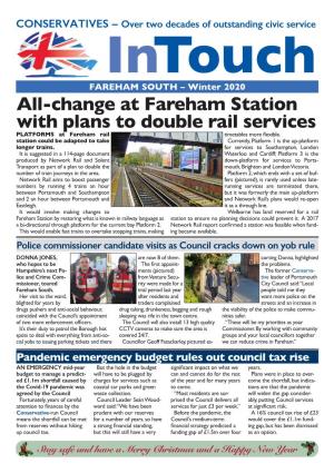 All-Change at Fareham Station with Plans to Double Rail Services PLATFORMS at Fareham Rail Timetables More Flexible