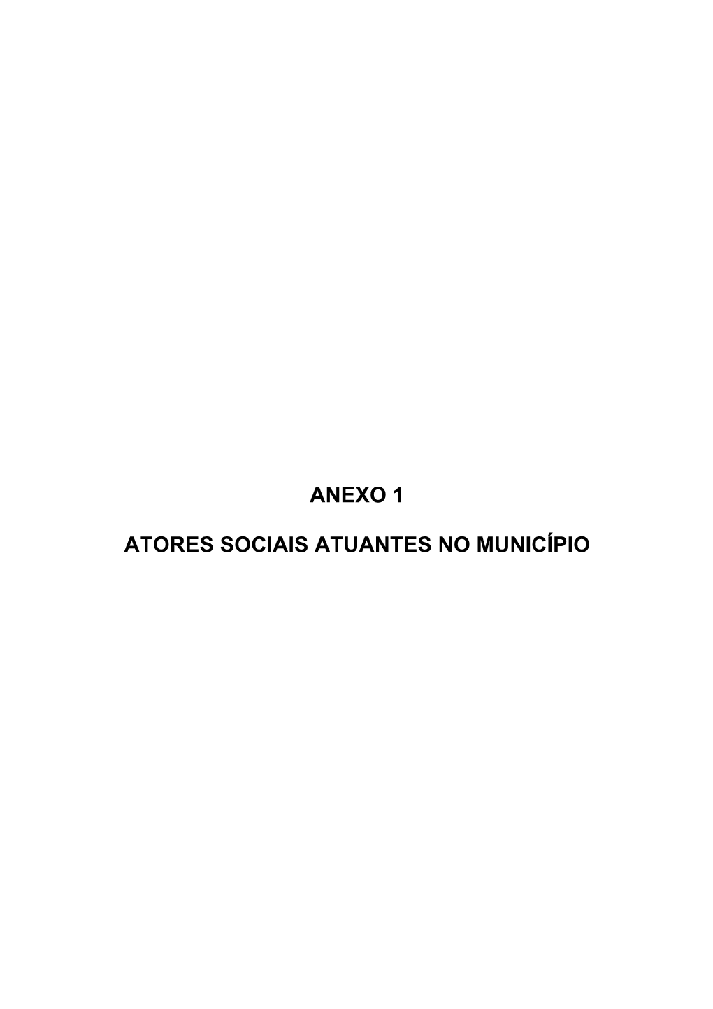 Anexo 1 Atores Sociais Atuantes No Município