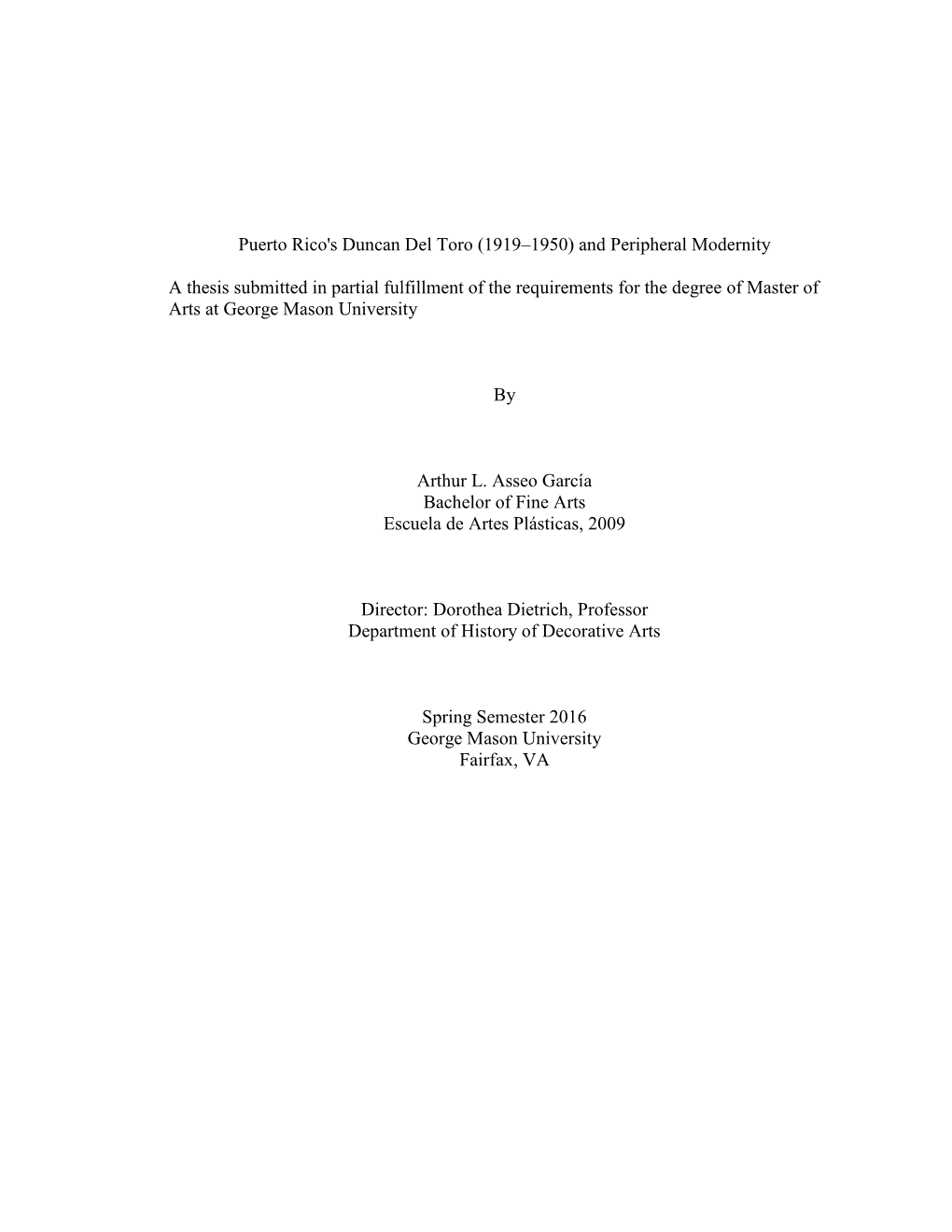 Puerto Rico's Duncan Del Toro (1919–1950) and Peripheral Modernity