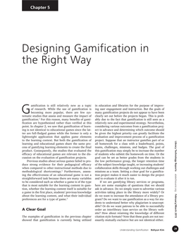 Designing Gamification in the Right Way