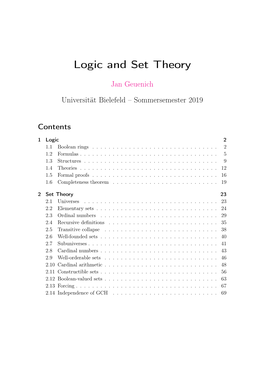 Logic and Set Theory