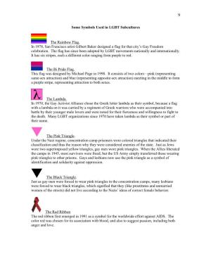 Some Symbols Used in Gay, Lesbian, and Bisexual Subcultures