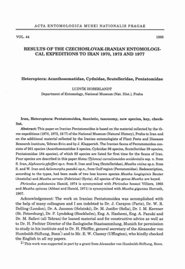 Hoberlandt L. Results of the Czechoslovak-Iranian