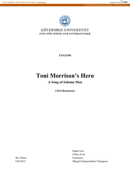 Toni Morrison's Hero