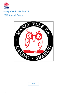 2019 Manly Vale Public School Annual Report