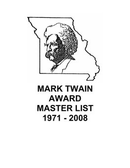 Mark Twain Award Master List 1971 - 2008