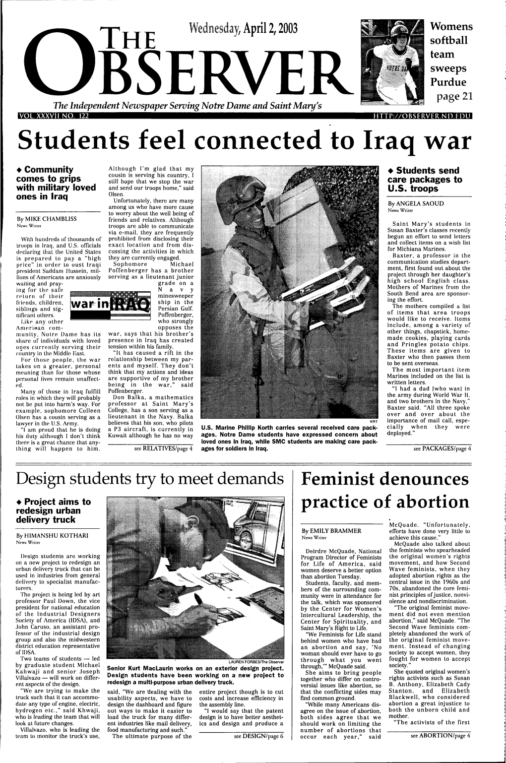 Students Feel Connected to Iraq War