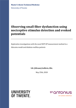 Observing Small Fiber Dysfunction Using Nociceptive Stimulus Detection and Evoked Potentials