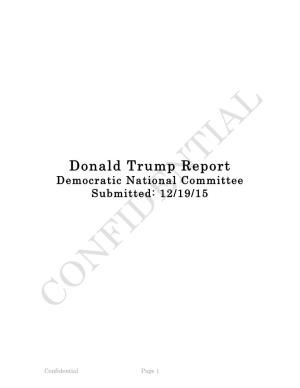 Donald Trump Report Democratic National Committee Submitted: 12/19/15