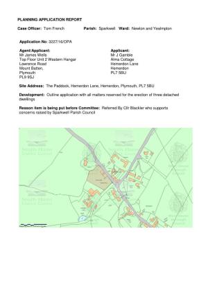 Sparkwell Ward: Newton and Yealmpton Application No: 3227