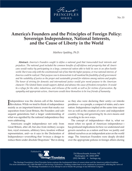America's Founders and the Principles of Foreign Policy